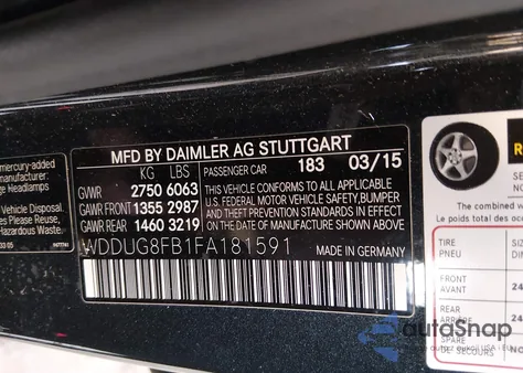 2015 Mercedes-Benz S 550 4Matic z USA, uszkodzony, nr VIN WDDUG8FB1FA181591